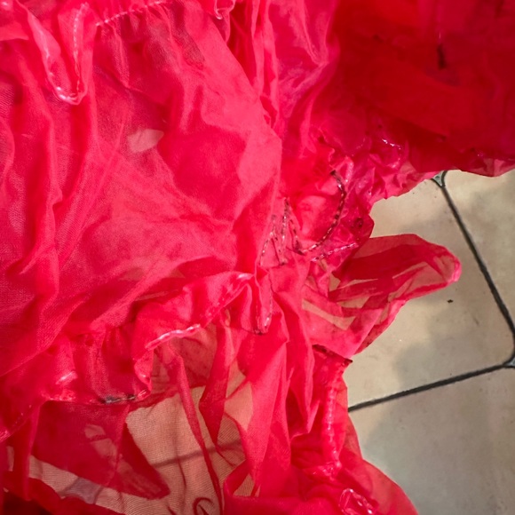 Petticoat Junction red crinolean tutu skirt M/L (C6) - Picture 4 of 8